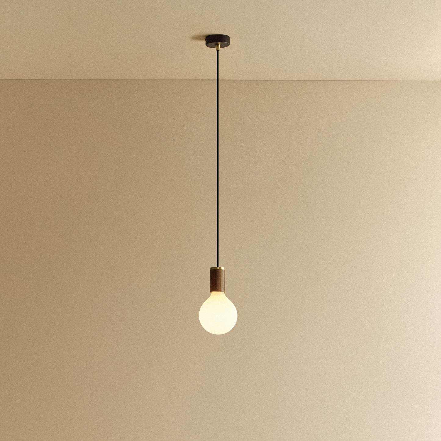 Porcelain III Pendant Light in Walnut