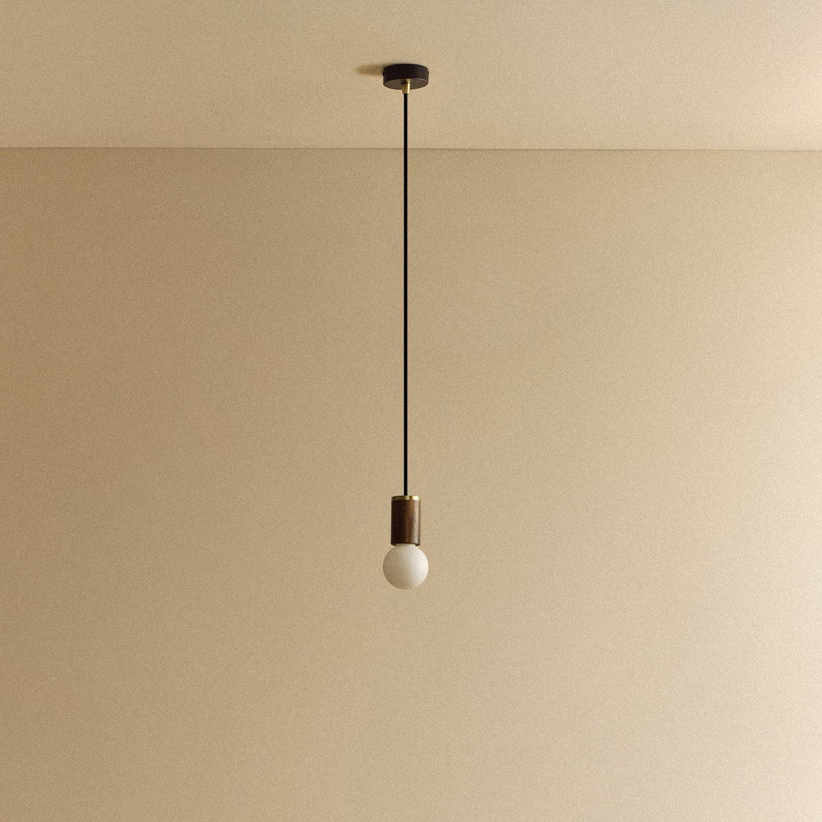 Sphere II Pendant Light in Walnut