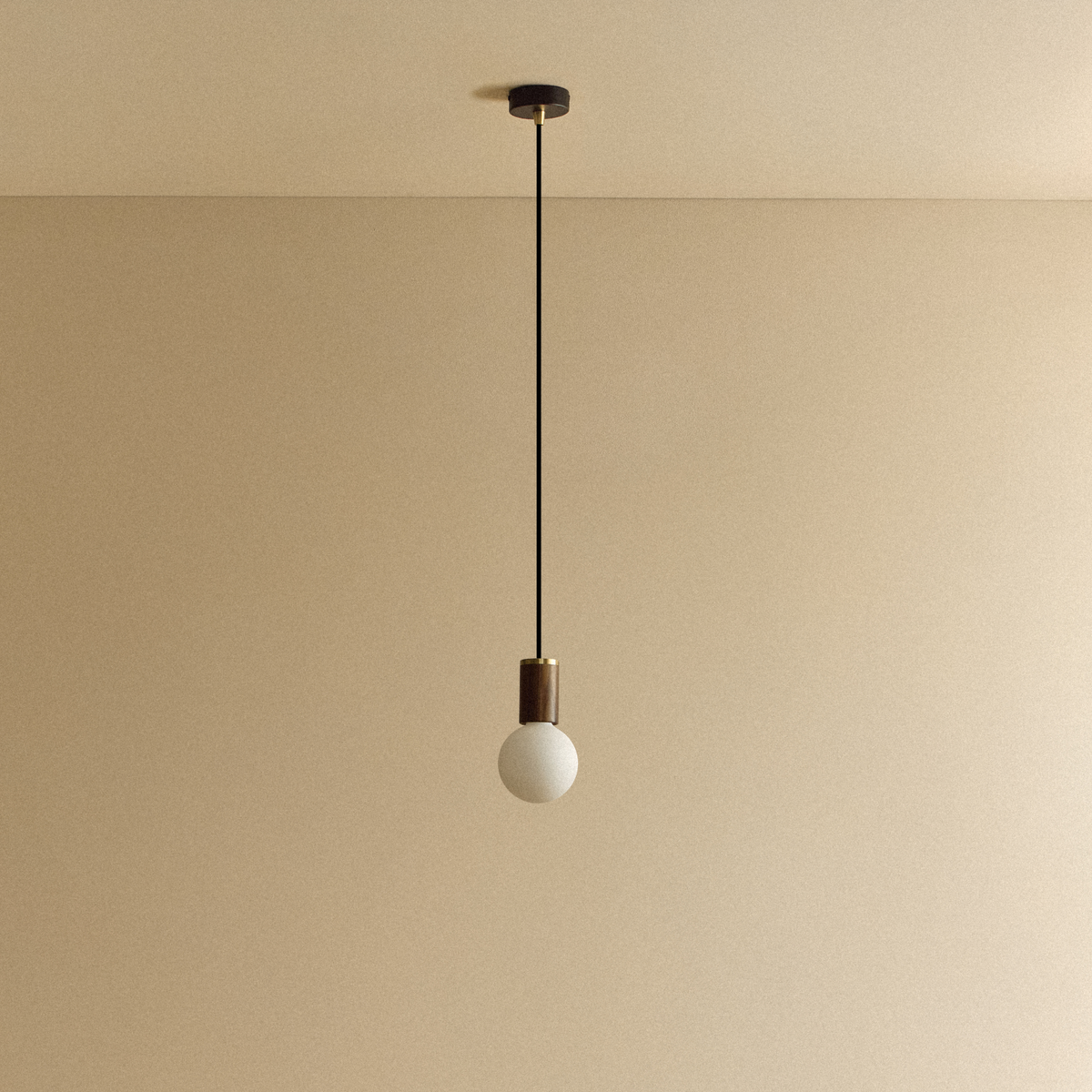 Sphere III Pendant Light in Walnut