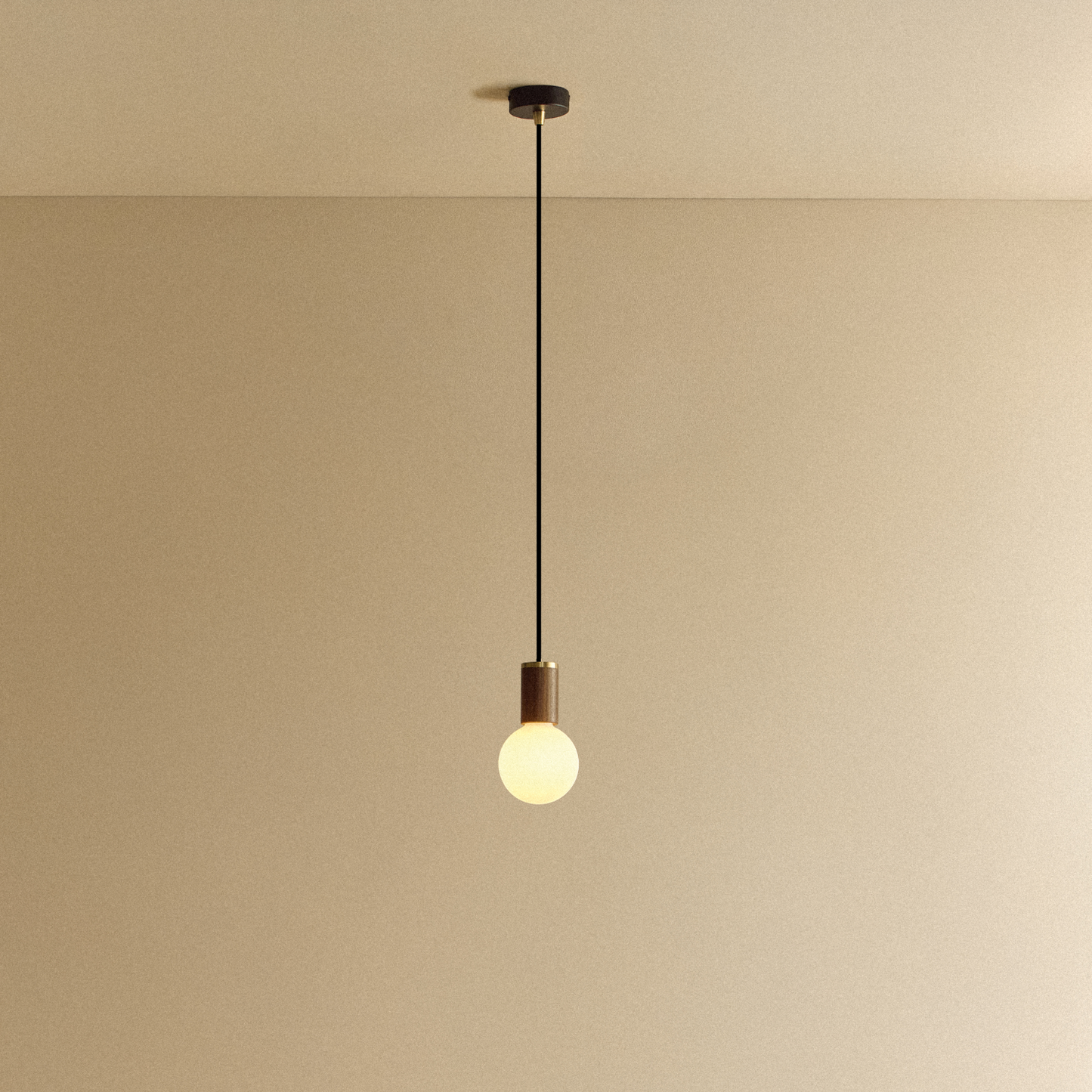 Sphere III Pendant Light in Walnut