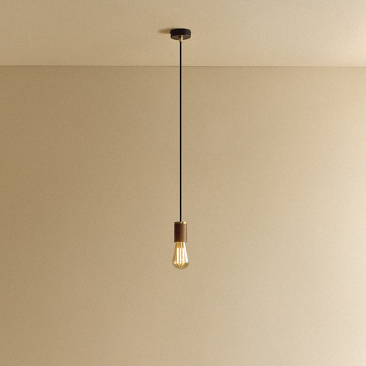 Squirrel Cage Pendant Light in Walnut
