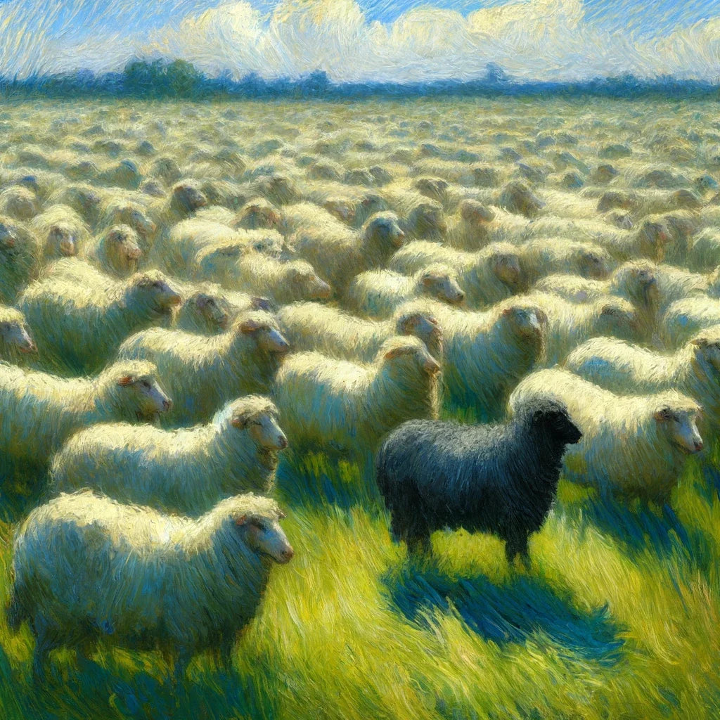 Singular Contrast Sheep Canvas