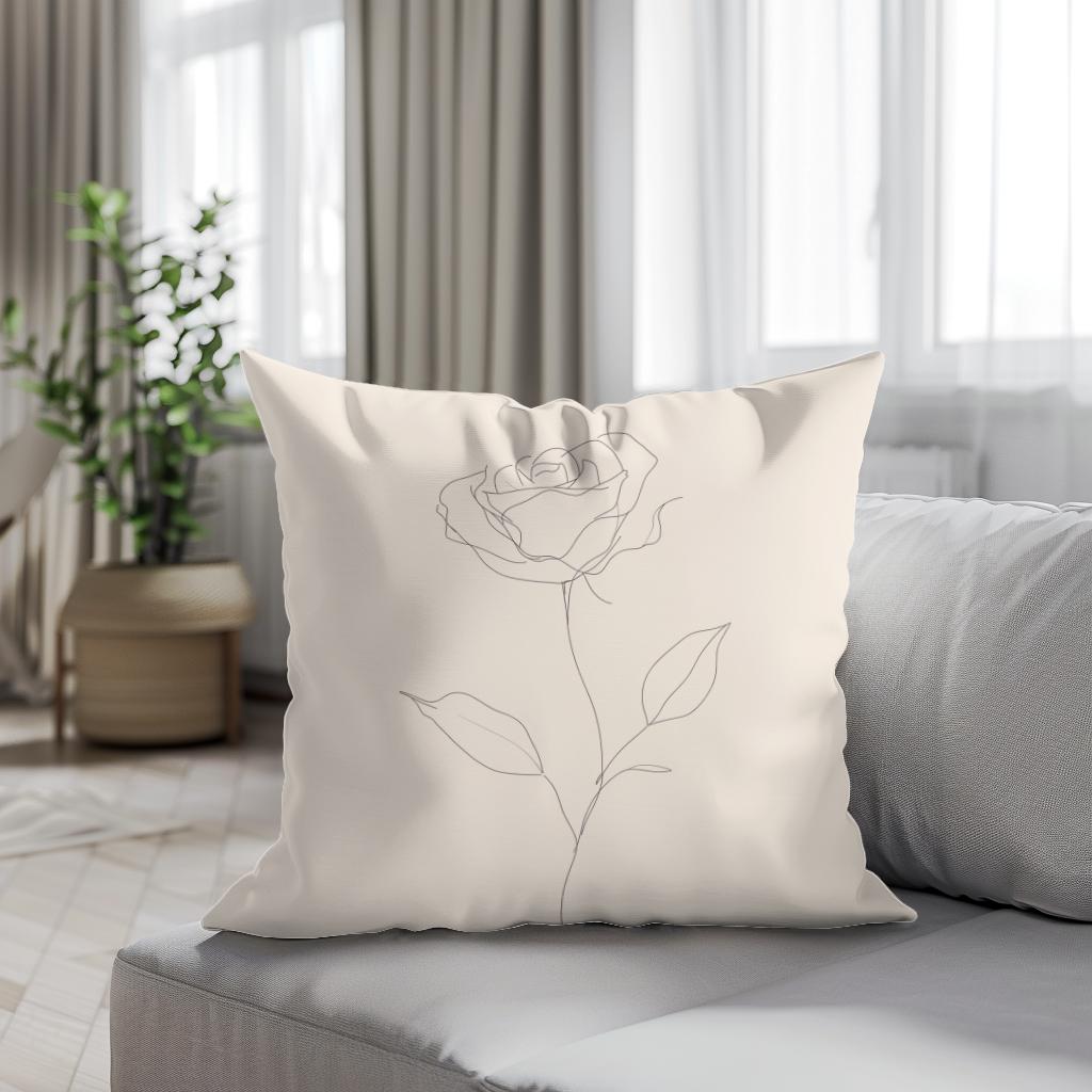 Elegant Rose Cotton Cushion