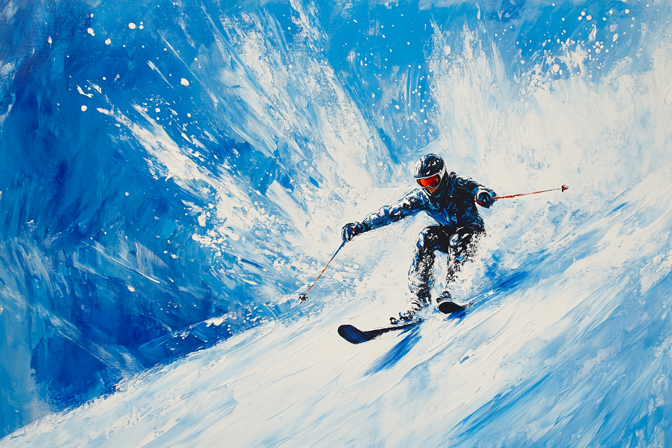 Skier's Descent Canvas