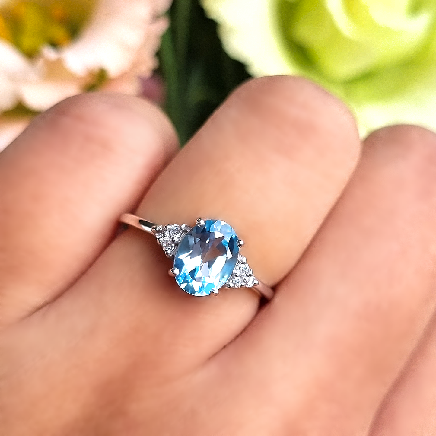 Sky Blue Topaz Ring in Sterling Silver
