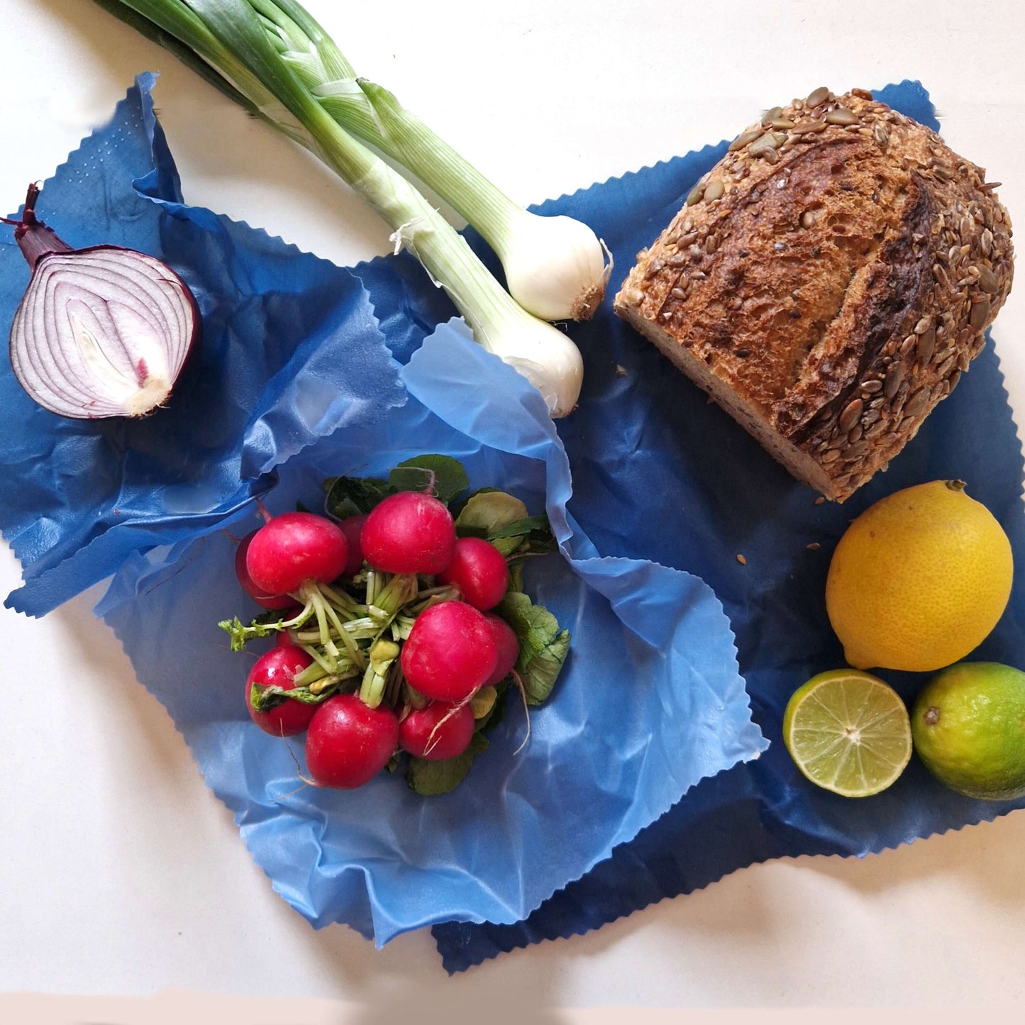 Honey Bee Good Set of 3 Handmade Beeswax Wraps | Earth Tones Sky