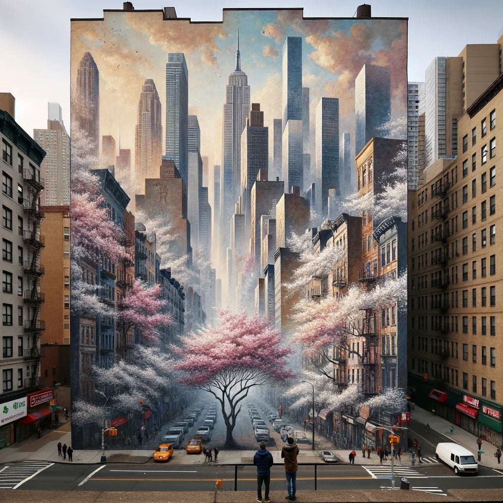 Skyline Blossoms Canvas