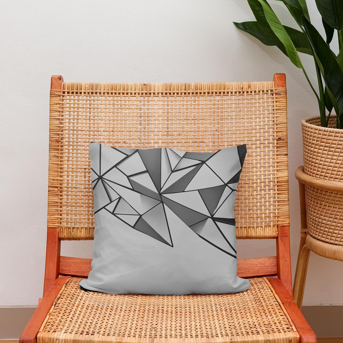 Geometric Elegance Cotton Cushion