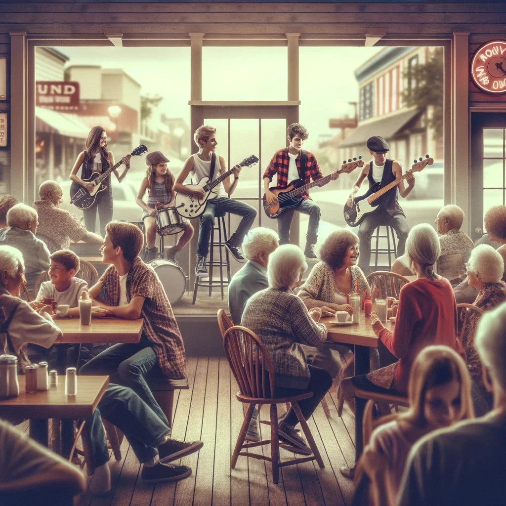Small-Town Diner Rock Canvas