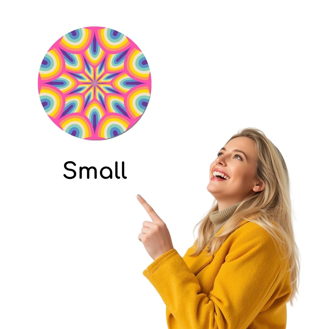 SCCIRCLE001 Small Printed Rigid Circle Board, Poster, Sign Cardboard Height 38cm
