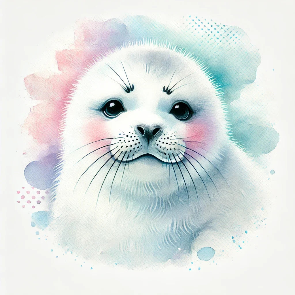 Smiling Harp Seal Cotton Cushion