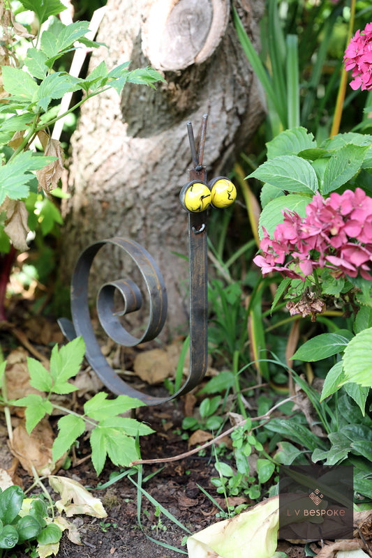 Snail Garden Ornament with Marble Eyes