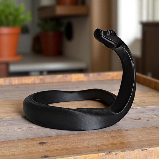 Minimalist Black Mamba Snake Sculpture | 3D Printed Geometric Decor