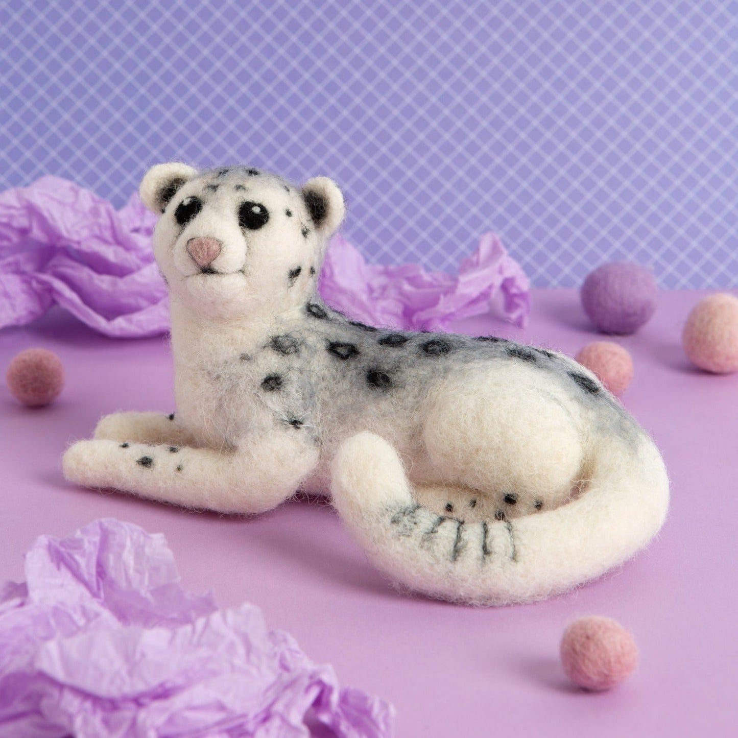 Snow Leopard Needle Felting Kit for Beginners