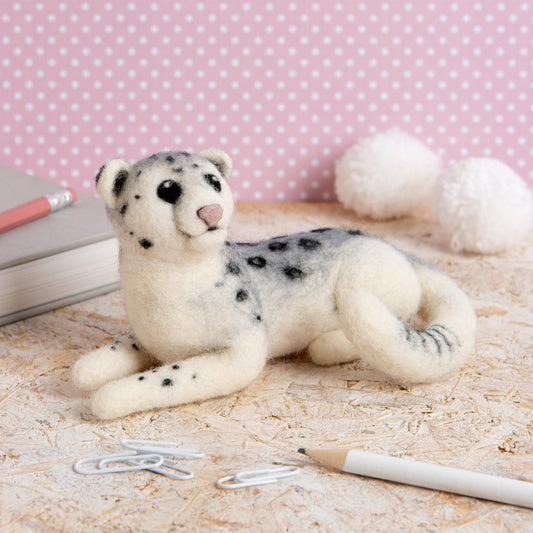 Snow Leopard Needle Felting Kit for Beginners