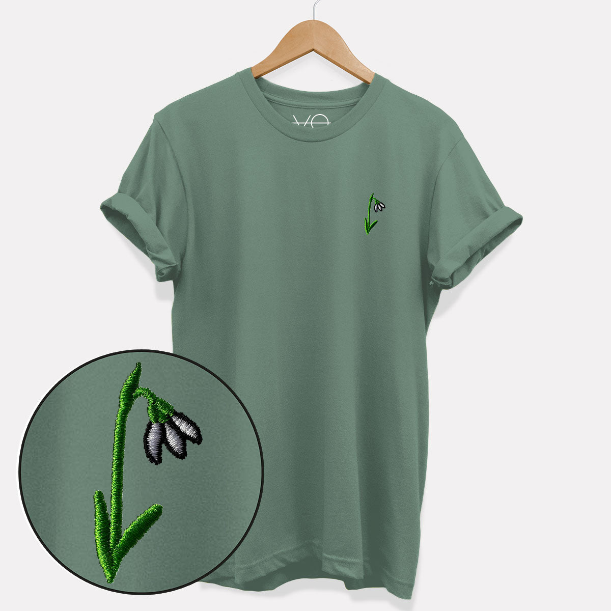 Snowdrop Embroidered T-Shirt (Unisex)