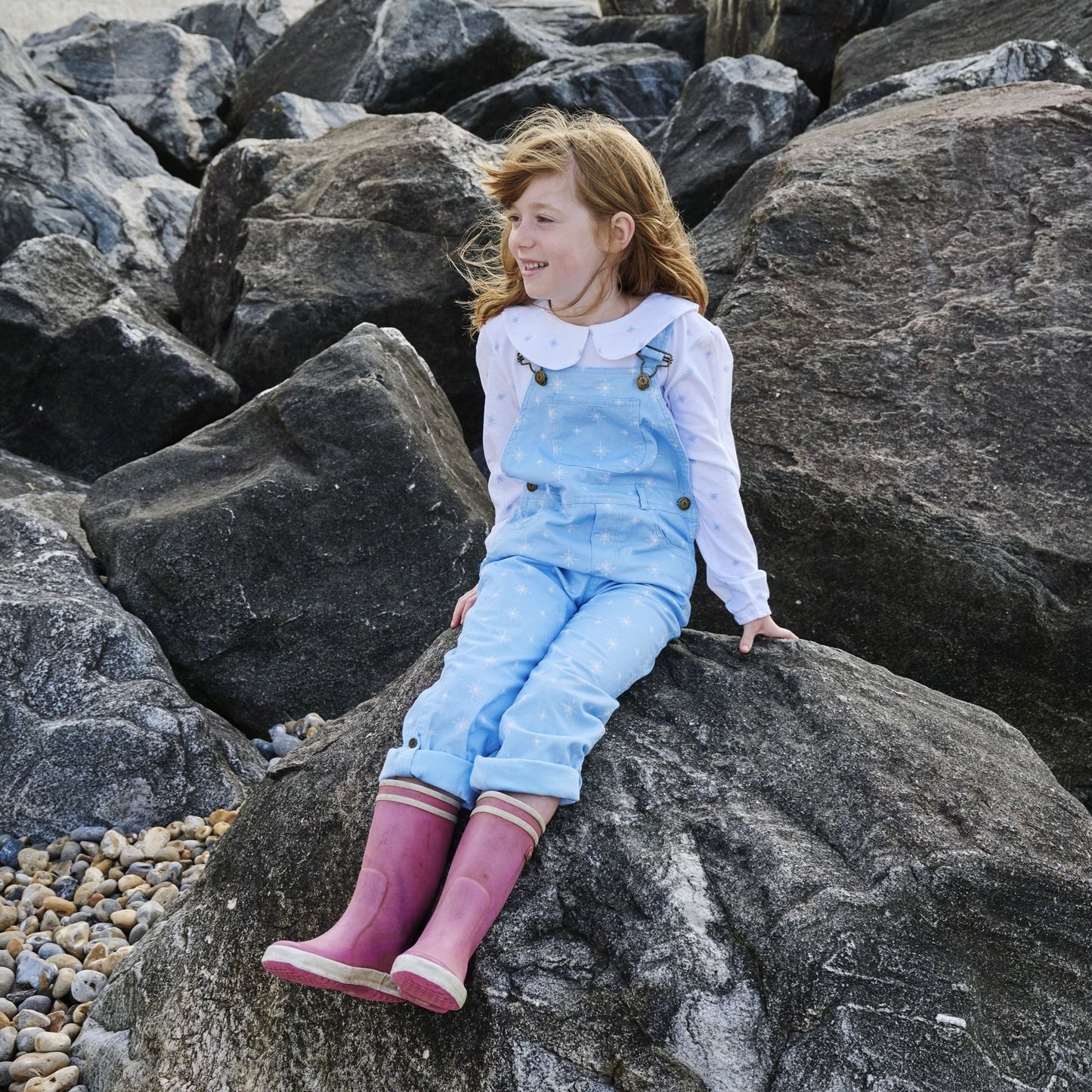 Ice Blue Snowflake Dungarees