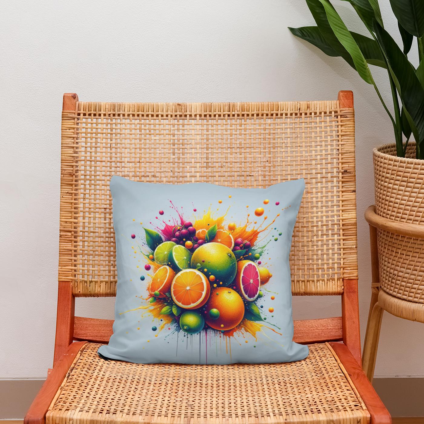 Abstract Citrus Fusion Cotton Cushion