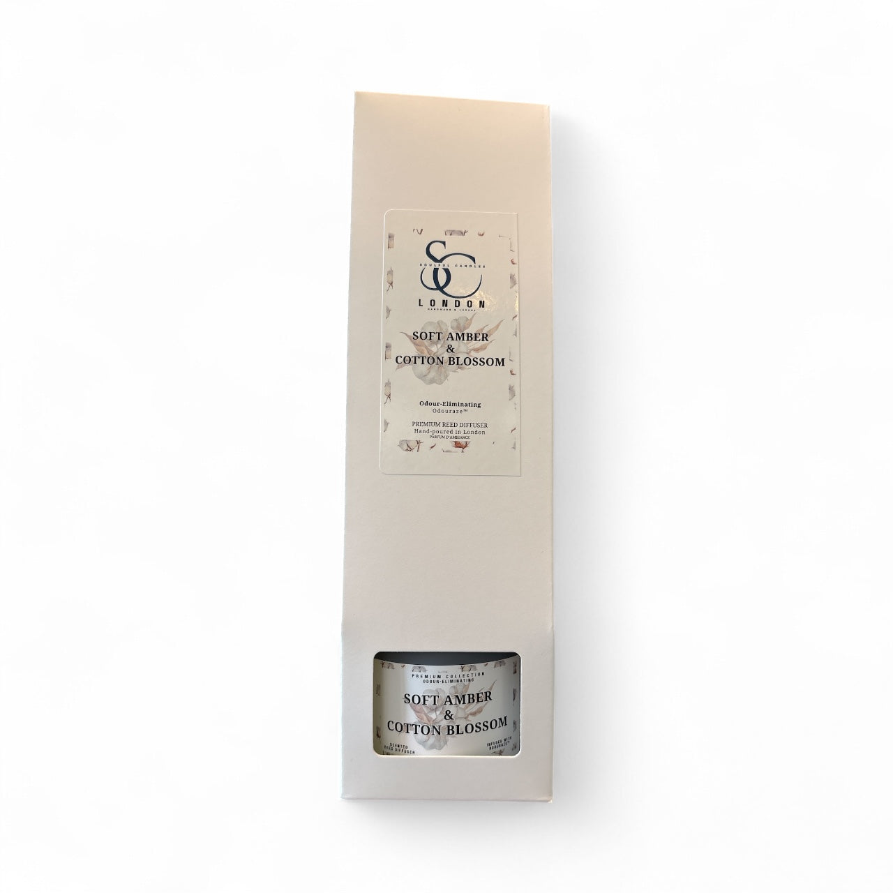 Soft Amber & Cotton Blossom – Odour Eliminating Reed Diffuser (100ml)