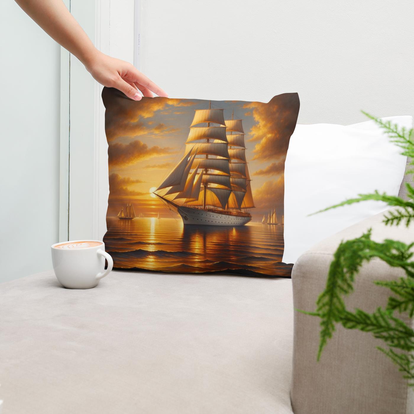 Sunset Voyage Cotton Cushion