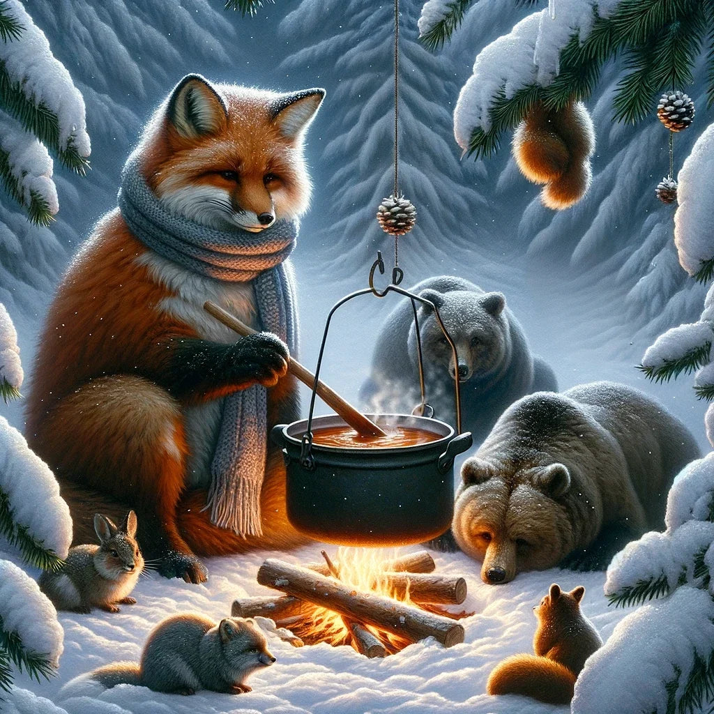 Solitary Winter Fox Canvas