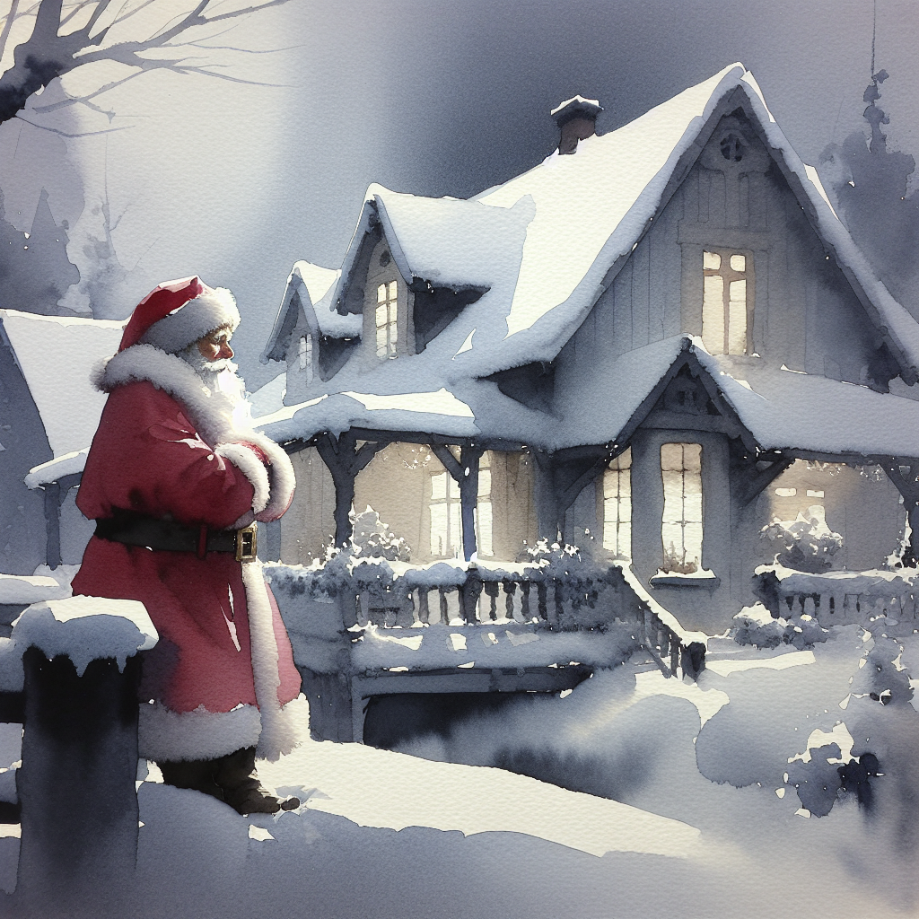 Sombre Santa's Silent Night Canvas