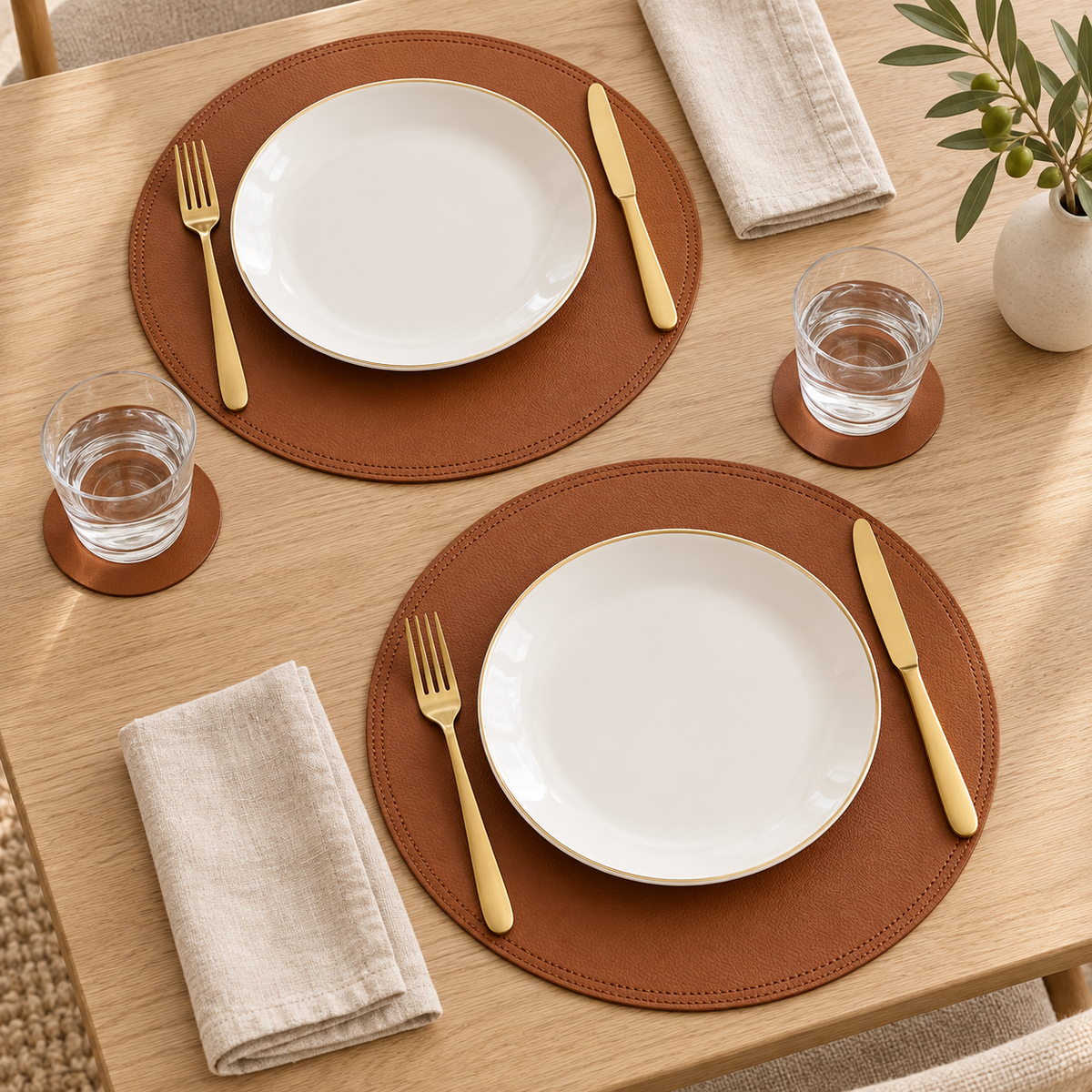 SophistiMat Brown Placemat & Coaster Set
