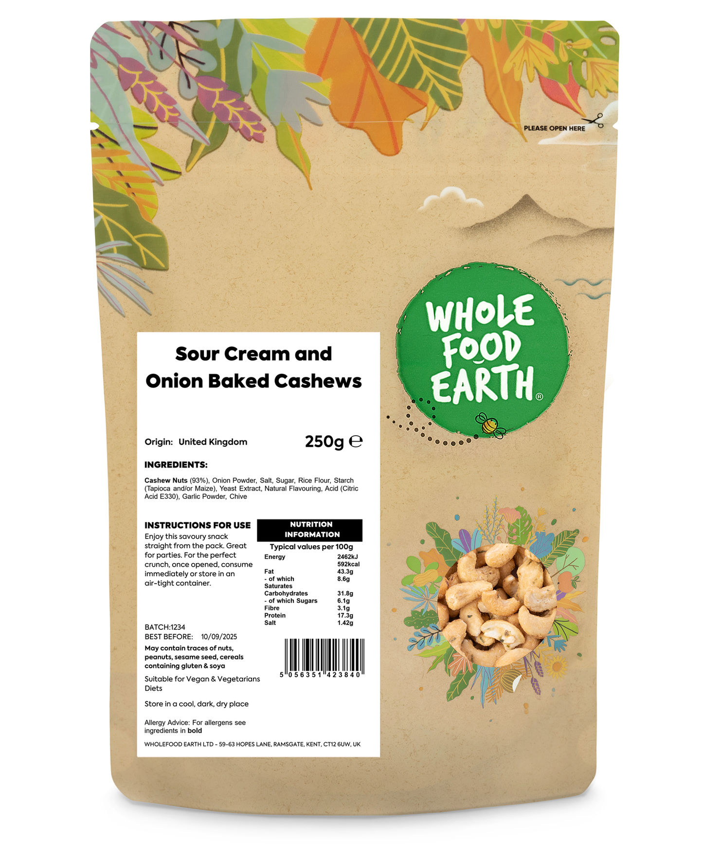 Sour Cream and Onion Baked Cashews