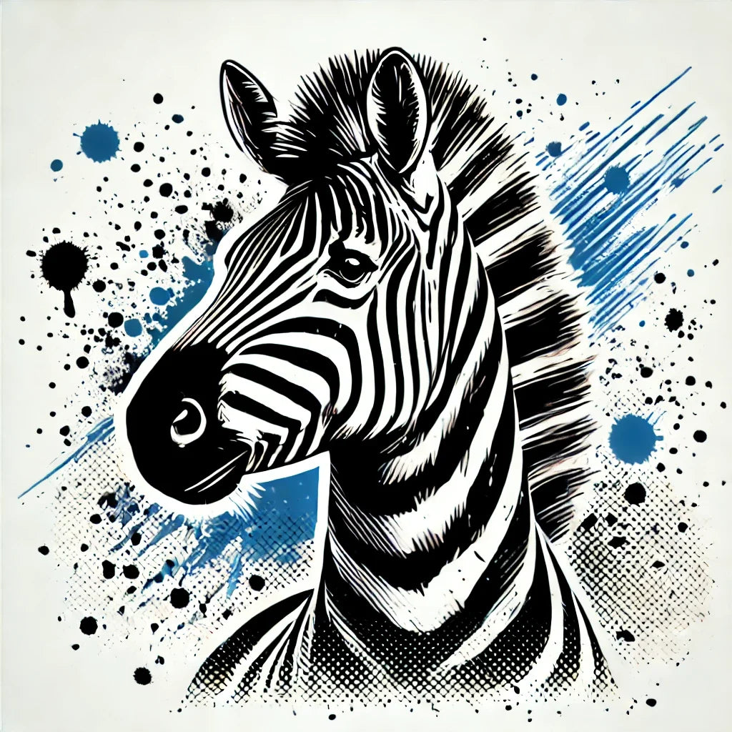 Splatter Zebra Canvas
