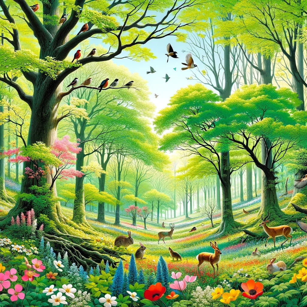 Spring Forest Bloom Canvas