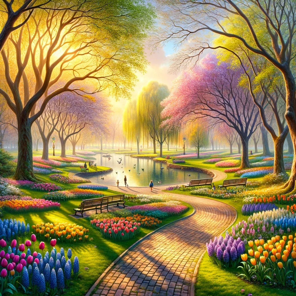 Spring's Embrace Park Canvas