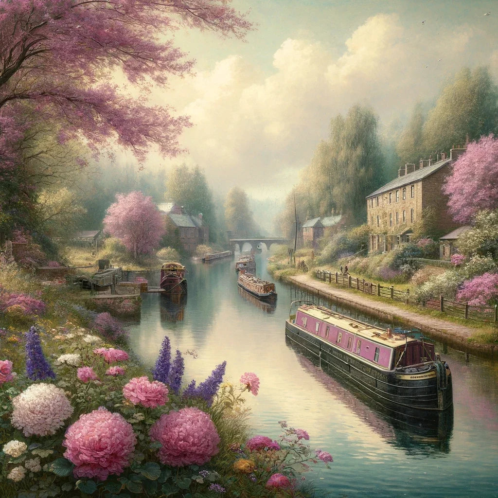 Springtime Canal Charm Canvas