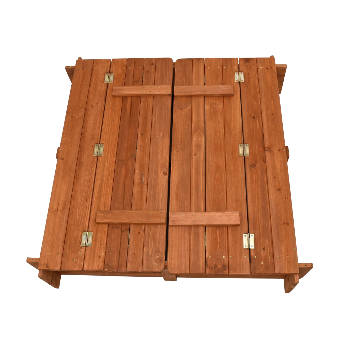 96cm Square Wooden Sandpit with Integrated Folding Lid