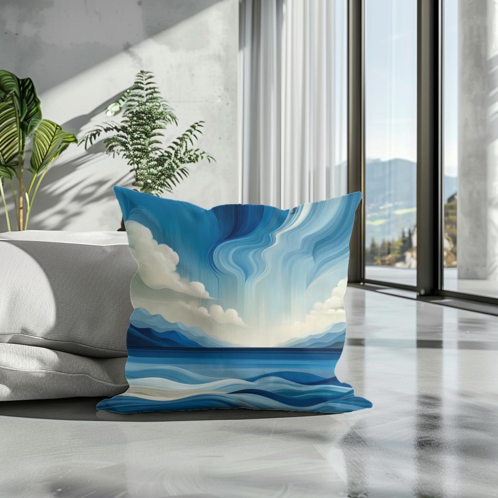 Azure Depths Cotton Cushion