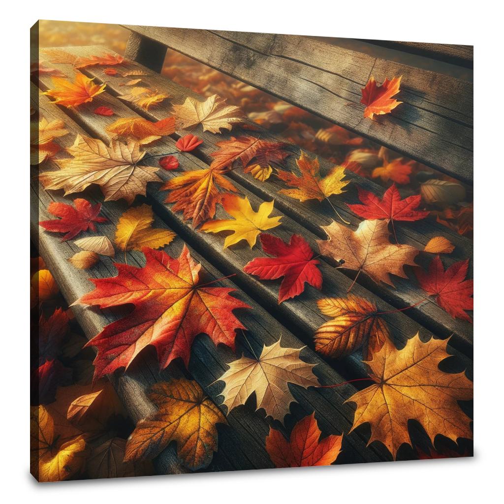Park Bench in Autumn Canvas