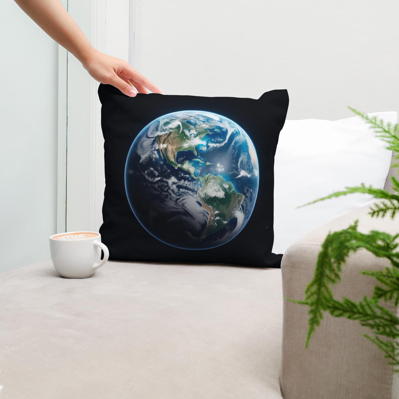 Earth's Nocturnal Elegance Cotton Cushion
