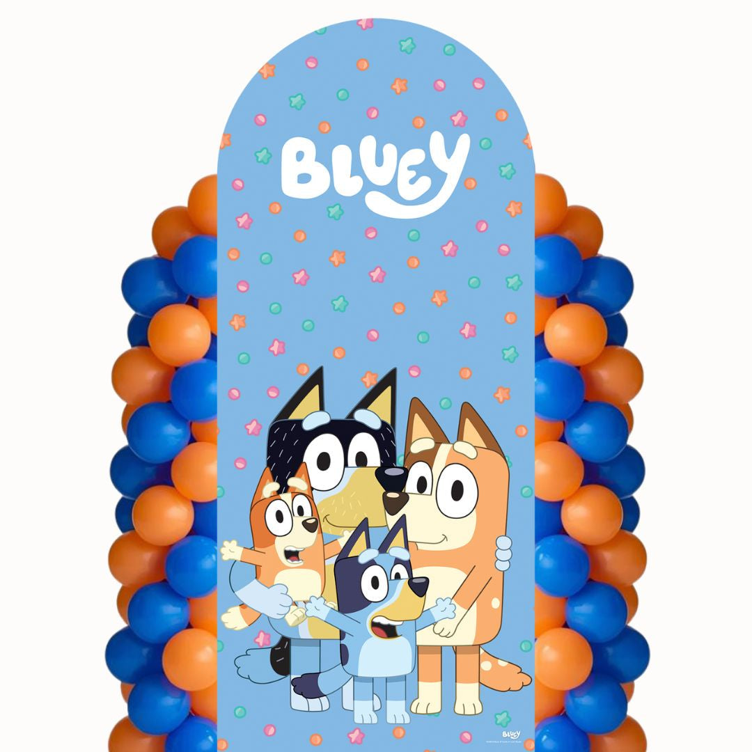 SC4574 Bluey Heeler Family Backdrop Cardboard Cut Out Height 185cm
