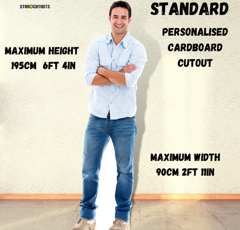 SCCUST1  - Upload Your Image & We Print It - Custom Cardboard Cut Out Standard Maximum Height 6ft 4in