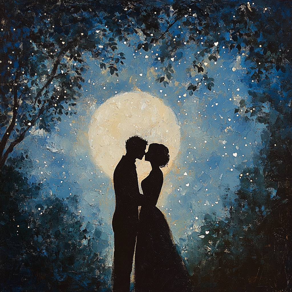 Star-Kissed Affection Canvas