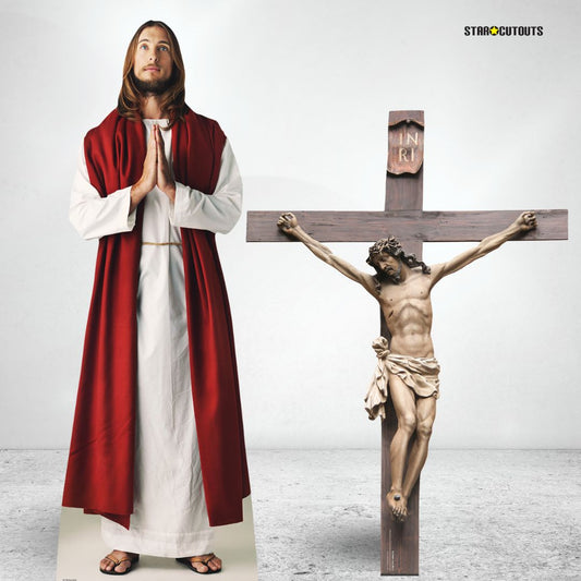SC4683 Jesus Christ Crucifix Cross Cardboard Cut Out Height 127cm