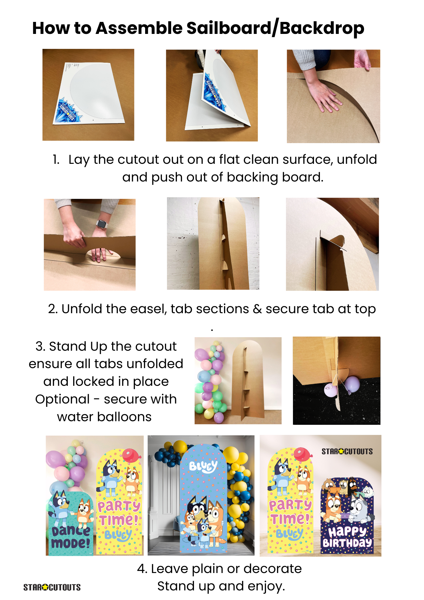 SC4570 Bluey Bingo Balloon Play Party Time Child Sized Backdrop Cardboard Cutout Height 135cmBluey Cardboard Cutout UK | Life Size Party Decoration