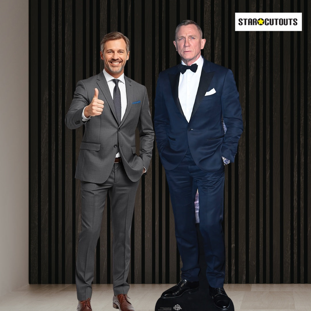 CS1050 Daniel Craig Black Suit Height 179cm Lifesize Cardboard Cutout With Mini