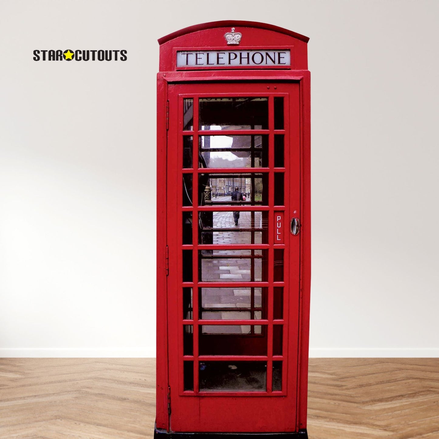 SC162 Red British Telephone Box Cardboard Cutout Height 191cm