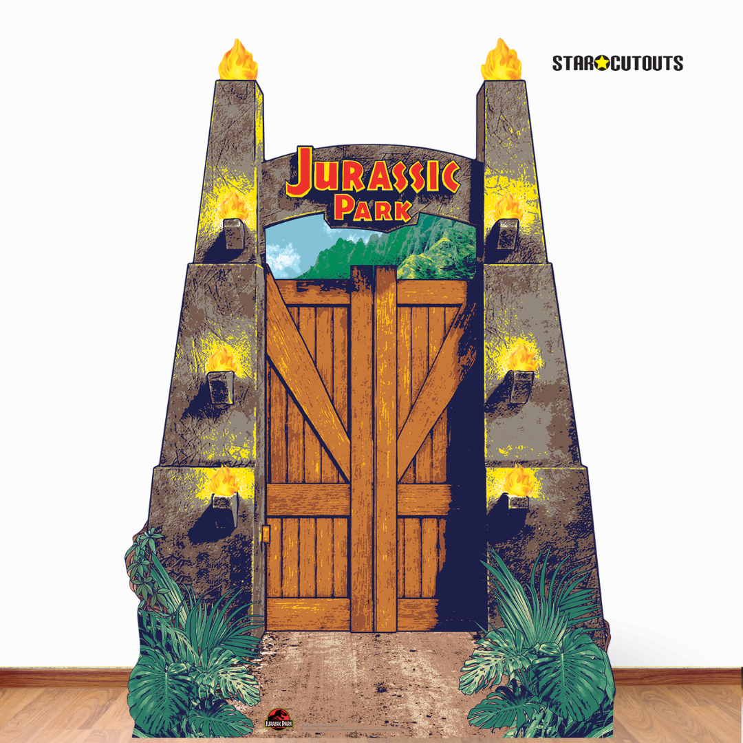 SC4079 Jurassic Park Entrance Sign Cardboard Cut Out Height 131cm