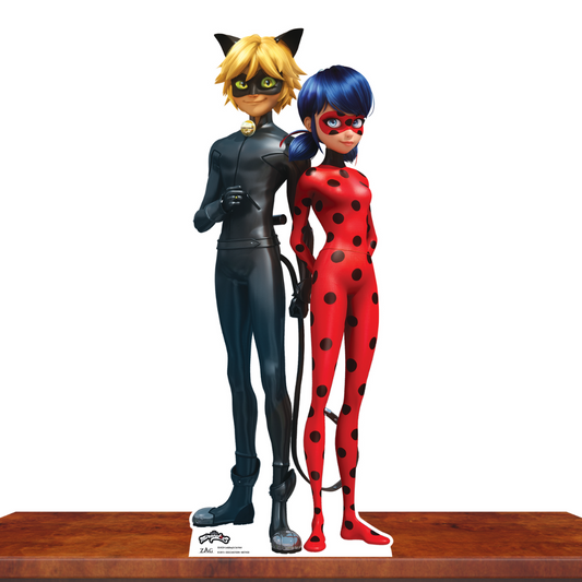 SC4224 Ladybug and Cat Noir Star Mini Cardboard Cut Out Height 95cm