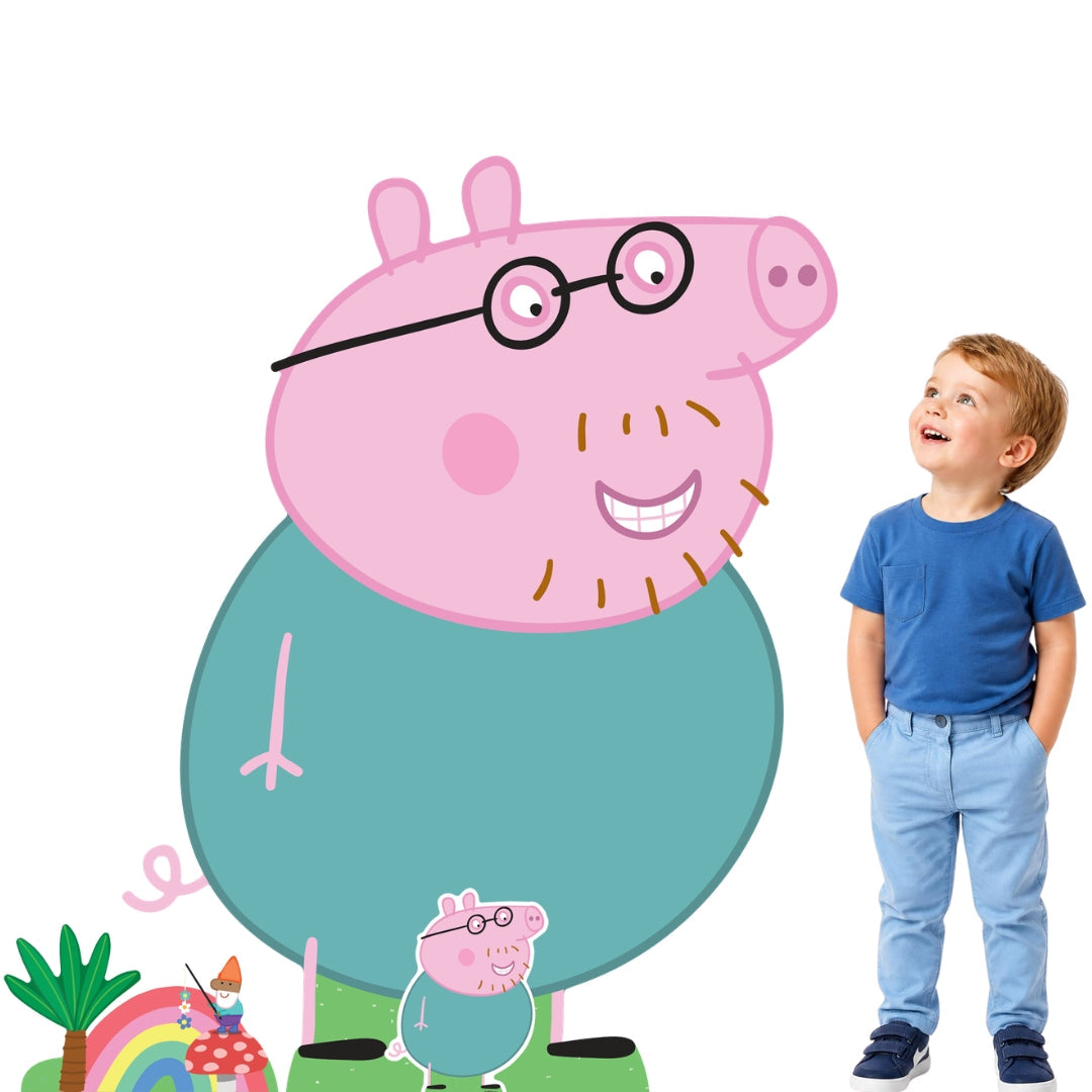 SC4527 Peppa Daddy Pig Happy Large Cardboard Cutout Height 121cm