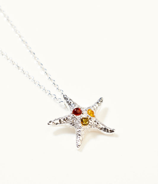 Amber Starfish Necklace