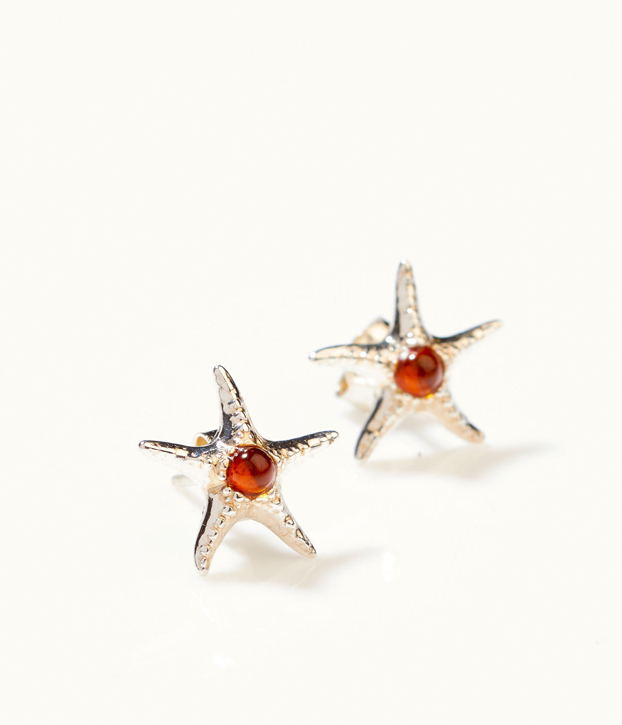 Amber Starfish Stud Earrings