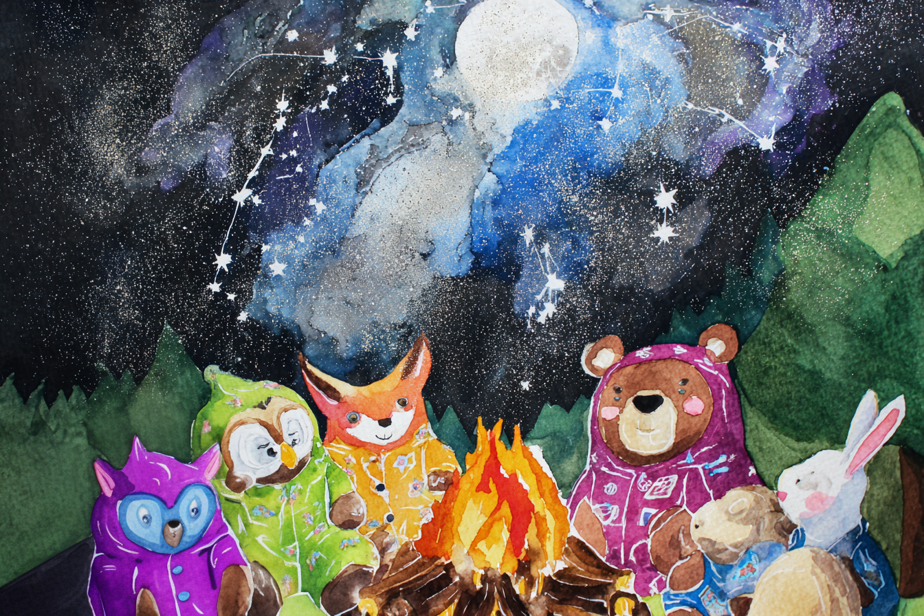 Starry Pyjama Camping Canvas