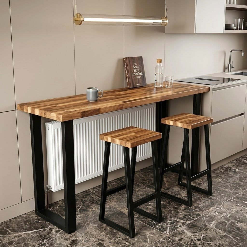 Staved Walnut Breakfast Bar
